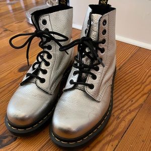 Silver Doc Martens! Excellent condition!! Women’s size 8